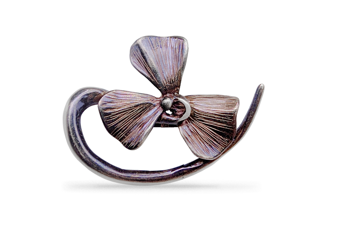 Silver brooch - Leaves 7