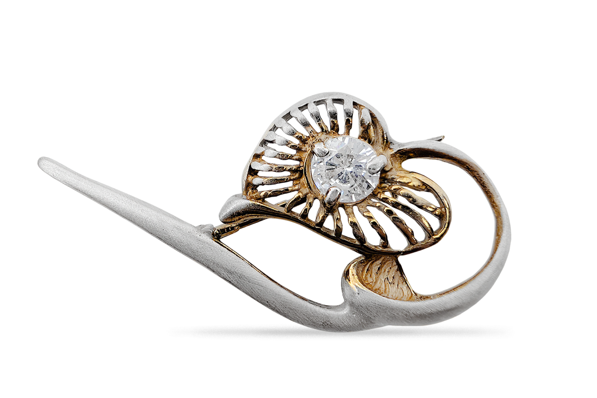Silver brooch - Bindweed 4 Silver brooch - Bindweed 4