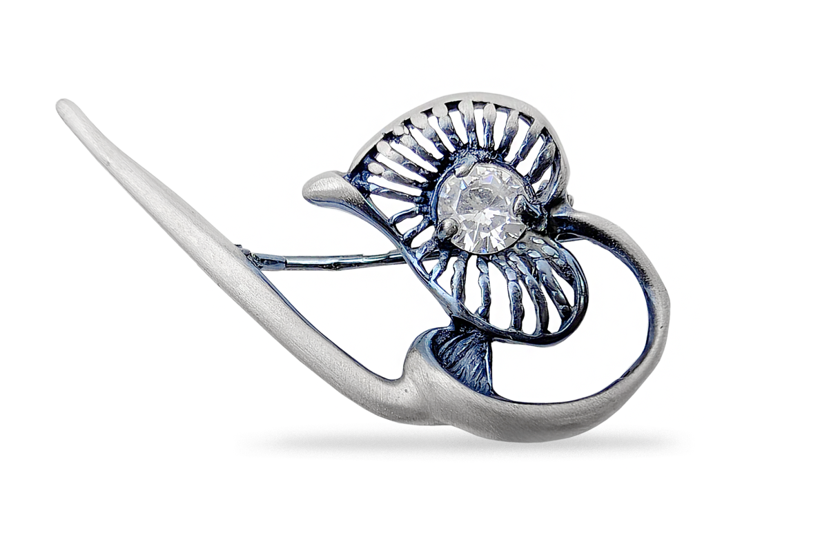 Silver brooch - Bindweed 3 Silver brooch - Bindweed 3