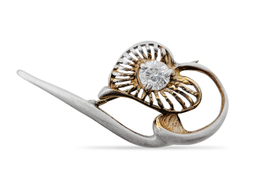Silver brooch - Bindweed 4 Silver brooch - Bindweed 4
