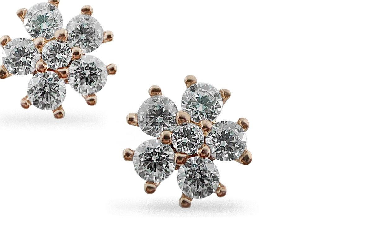 Gold earrings - Flowers 2
