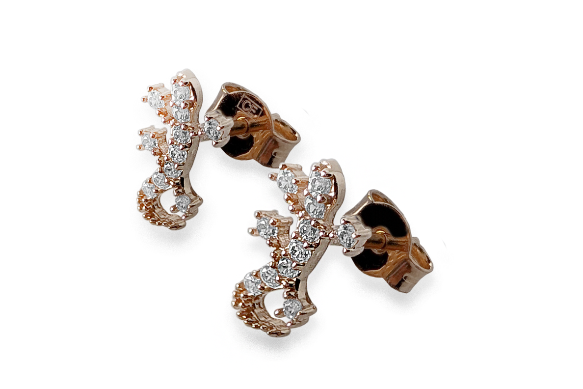 Gold earrings - Salamanders 1 Gold earrings - Salamanders 1