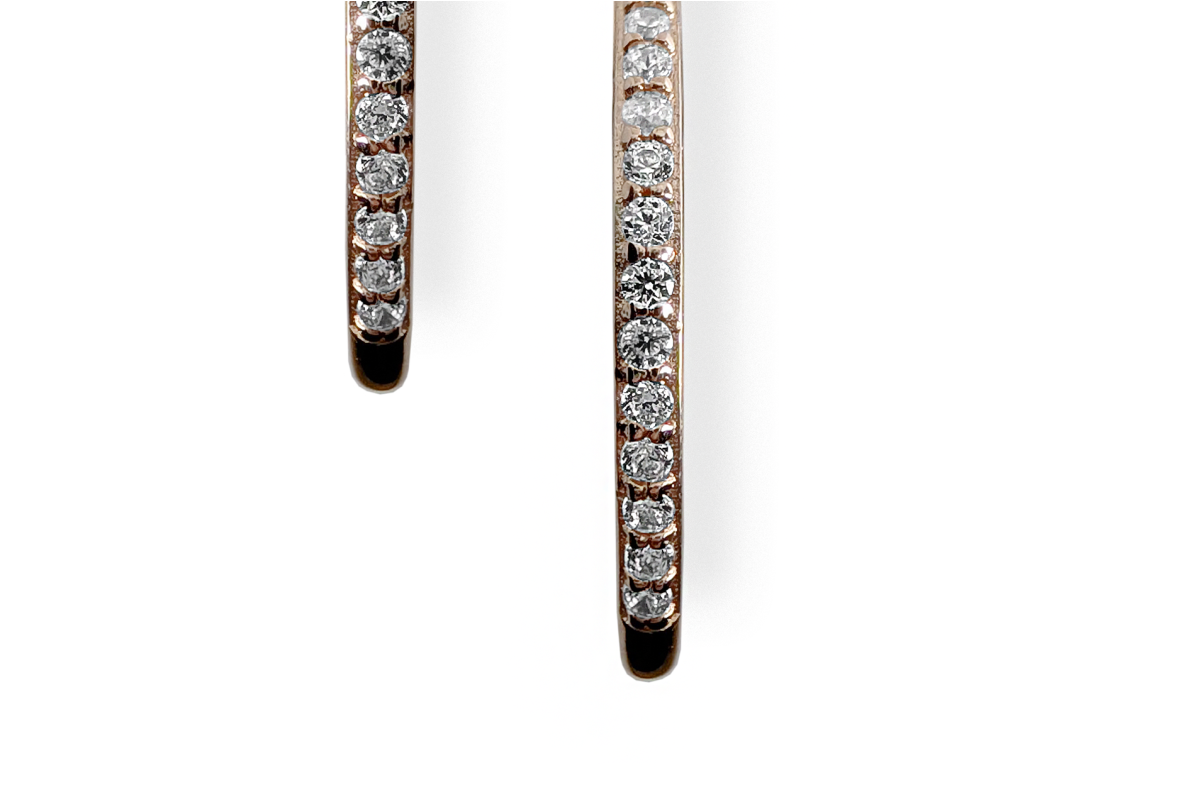 Gold earrings with Zircons 3 Gold earrings with Zircons 3