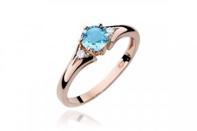 Gold rings with topaz and diamonds W076