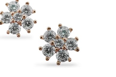 Gold earrings - Flowers 2
