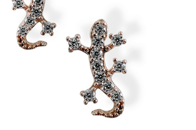 Gold earrings - Salamanders 2