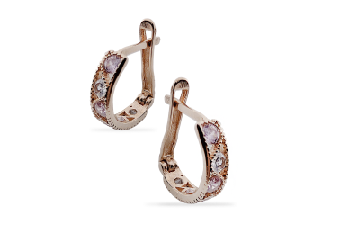 Golden earrings with Zircons Golden earrings with Zircons