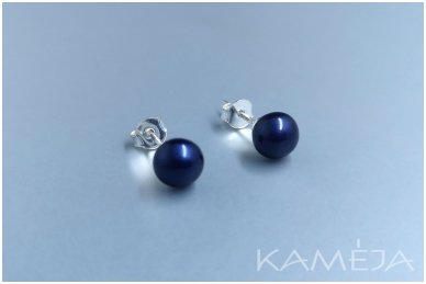 Minimalistiniai auskarai su tamsiais perlais 1