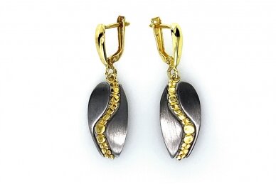 Rhodium & Gold plated Earrings A3236800600 2