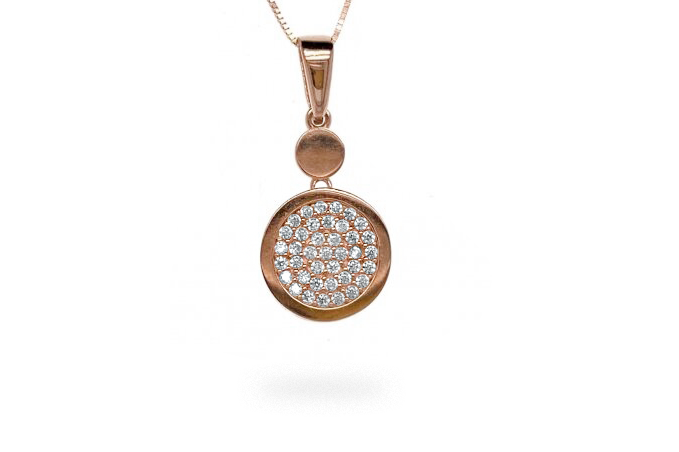 Gold pendant with zircons P15182110