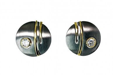 Matt Rhodium & Gold plated Earrings