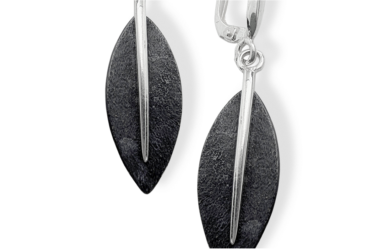Silver oxidized earrings - Leaves 4 Silver oxidized earrings - Leaves 4