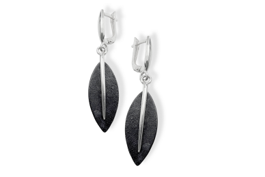 Silver oxidized earrings - Leaves 1 Silver oxidized earrings - Leaves 1