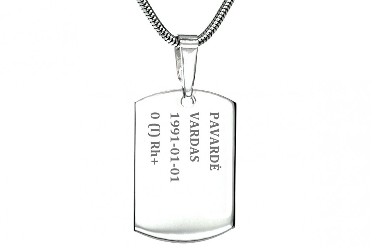Sterling Silver Military Plate Pendant 1