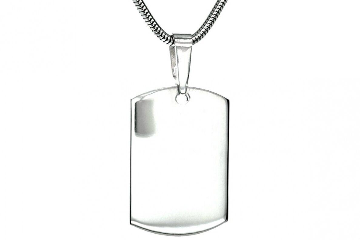 Sterling Silver Military Plate Pendant Sterling Silver Military Plate Pendant