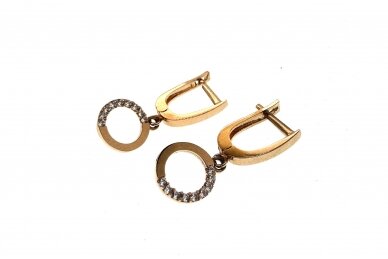 Gold dangling earrings A03021799 1