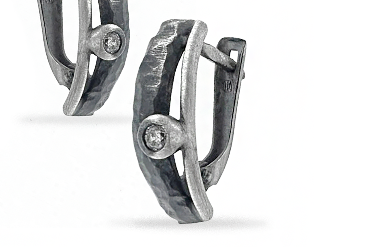 Silver earrings with zircon AU0000500260 1