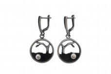 Matte round earrings - Trees A0000400830