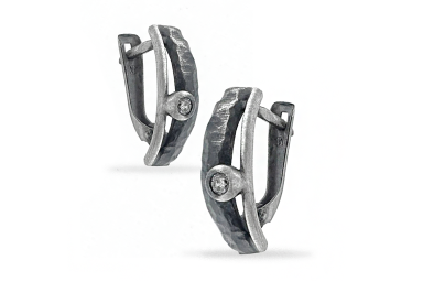 Silver earrings with zircon AU0000500260