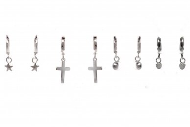 Silver Hoop Earrings with pendant AU1111500240