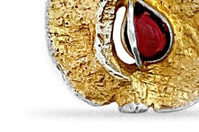 Brooch with Cubic Zirconia "Apple" SA218450390 1