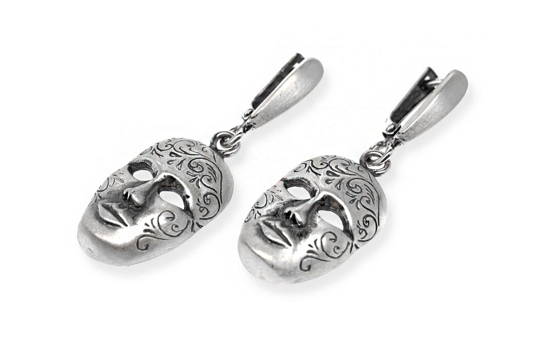 Silver earrings - Masks AU1859400660 1 Silver earrings - Masks AU1859400660 1