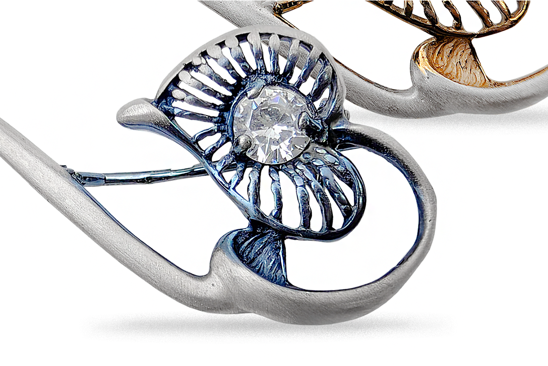 Silver brooch - Bindweed 2 Silver brooch - Bindweed 2
