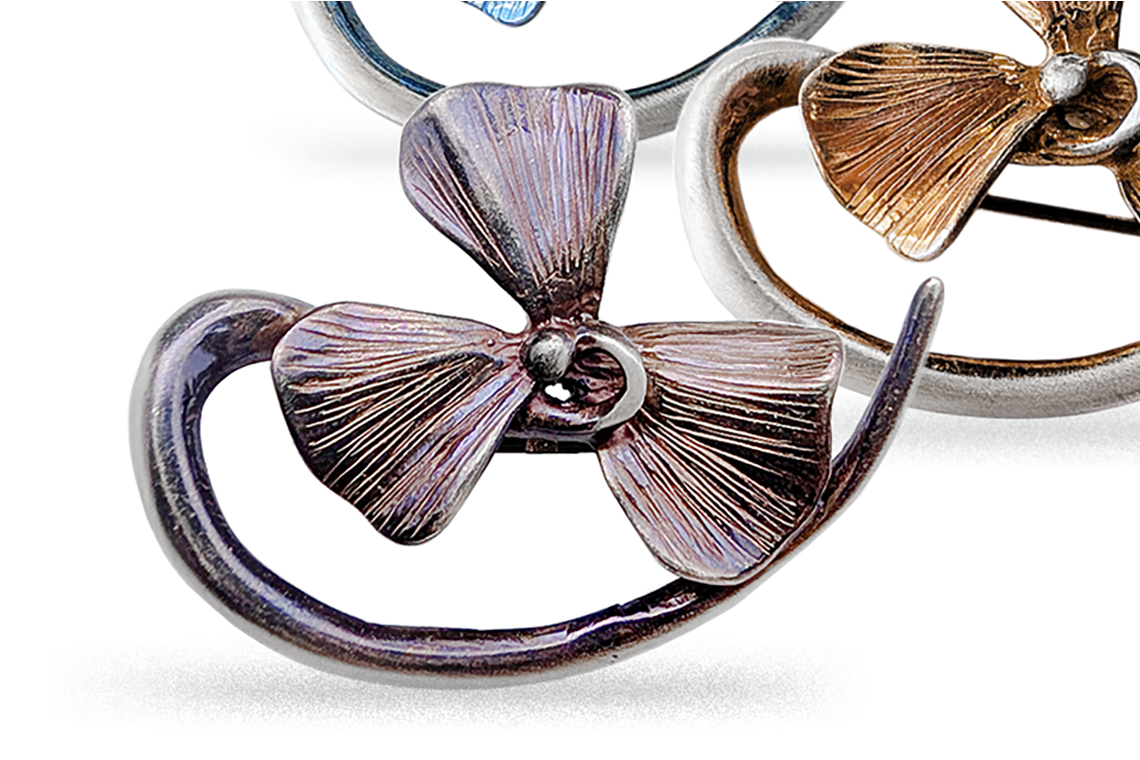 Silver brooch - Leaves 3 Silver brooch - Leaves 3