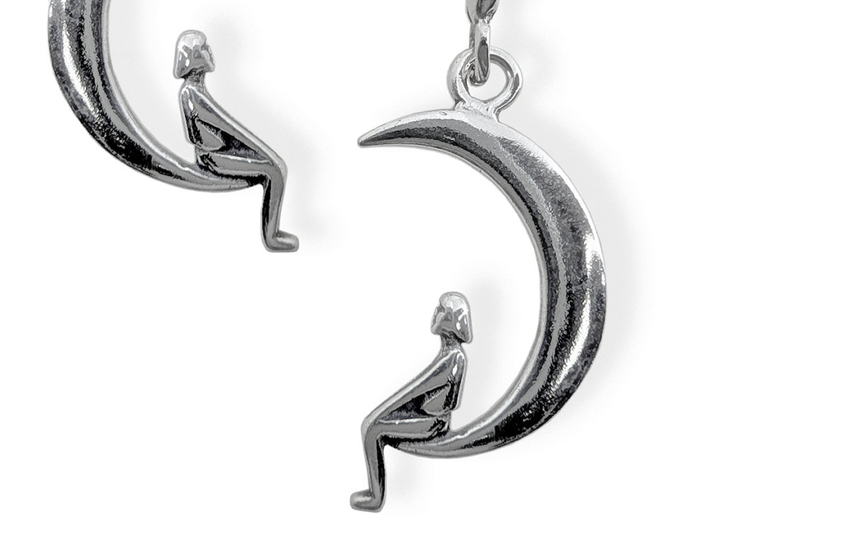 Silver earrings - Moon man 2 Silver earrings - Moon man 2