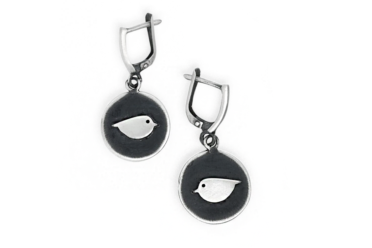 Silver Bird Earrings 1
