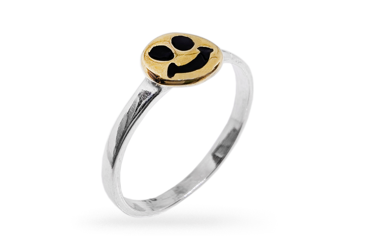 Silver gold plated ring - Smile Silver gold plated ring - Smile
