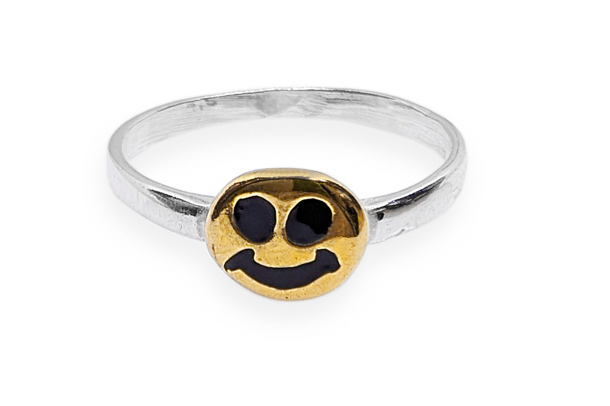 Silver gold plated ring - Smile 2 Silver gold plated ring - Smile 2