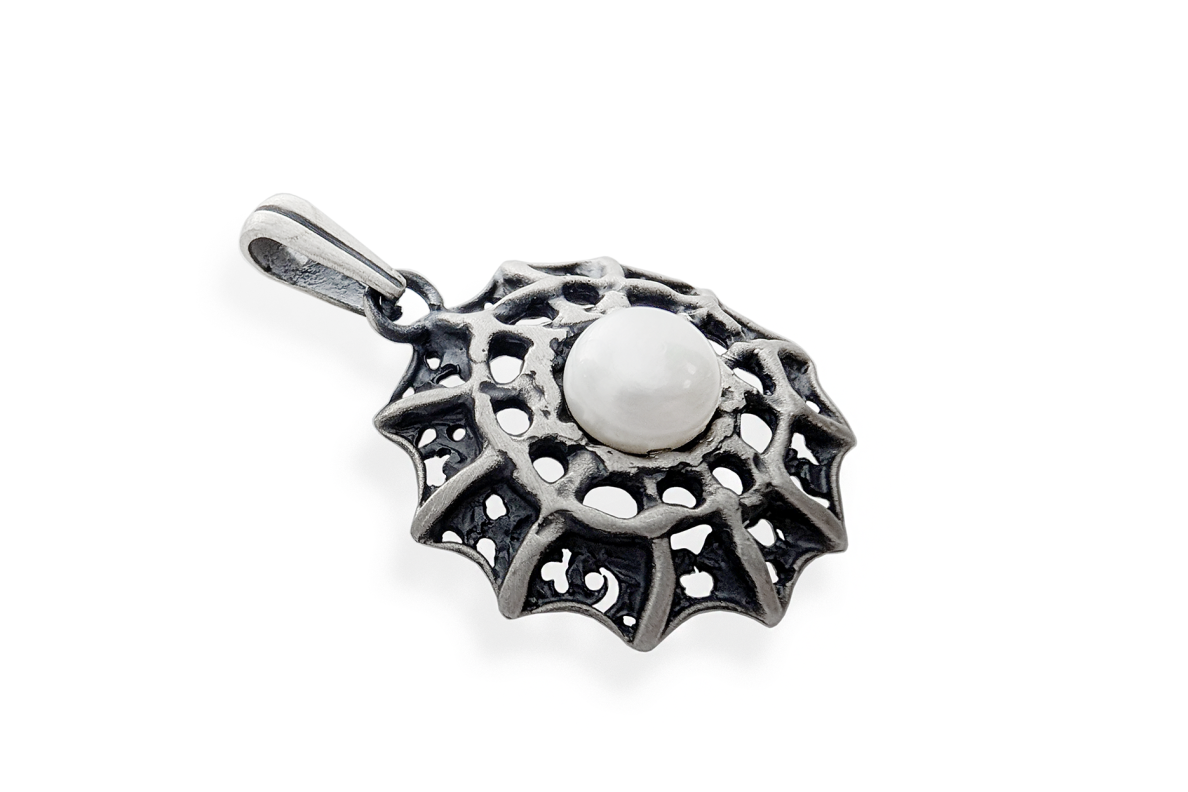 Silver pendant - Spider Web 1 Silver pendant - Spider Web 1