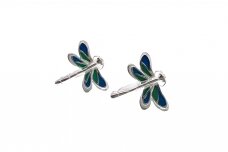 Silver earrings - Dragonflies with enamel  AU3770700240
