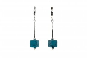 Silver dangling earrings with turquoise AU0000400460
