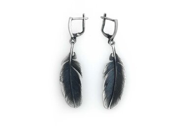 Silver Feather Earrings A3144400590 Silver Feather Earrings A3144400590