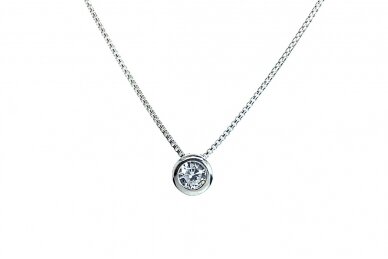 Silver Necklace with Cubic Zirconia Pendant