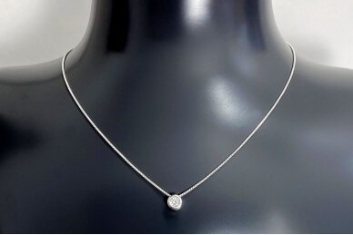 Silver Necklace with Cubic Zirconia Pendant 1