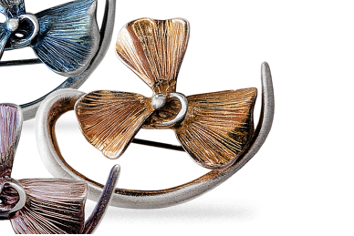 Silver brooch - Leaves 1 Silver brooch - Leaves 1