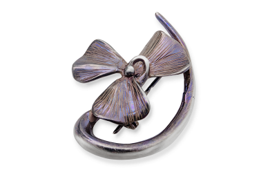 Silver brooch - Leaves 4