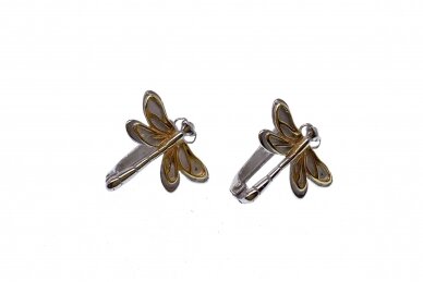 Silver earrings - Gilded dragonflies AU3770800230 1