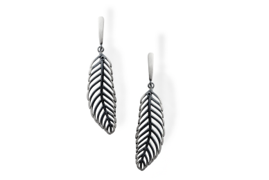 Silver earrings - Feathers