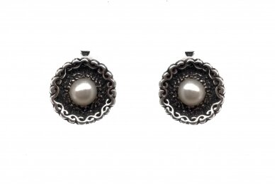 Silver earrings with cultured pearl AU0000400330