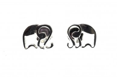 Silver children's earrings - Elephants AU3720500110 1