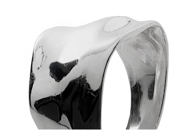 Silver wide ring 6