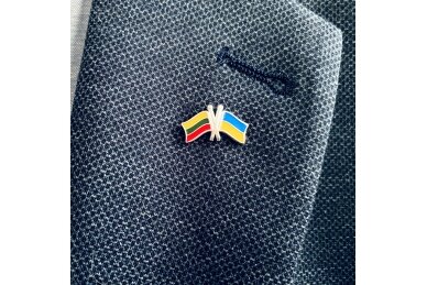 Silver badge "Flag of Lithuania and Ukraine" 1