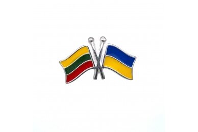 Sidabrinis ženkliukas "Lietuvos ir Ukrainos vėliavos"