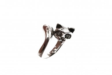 Silver ring - 3D Cat Ž2166350700
