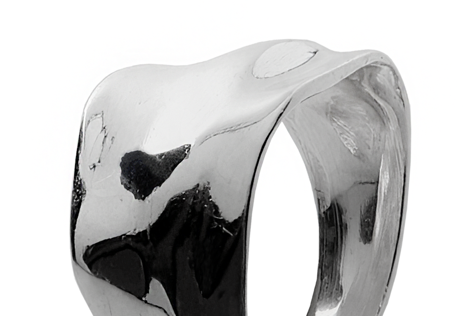 Silver wide ring 6