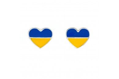 Heart Shape Earrings Ukraine Flag Colors (Kopija)